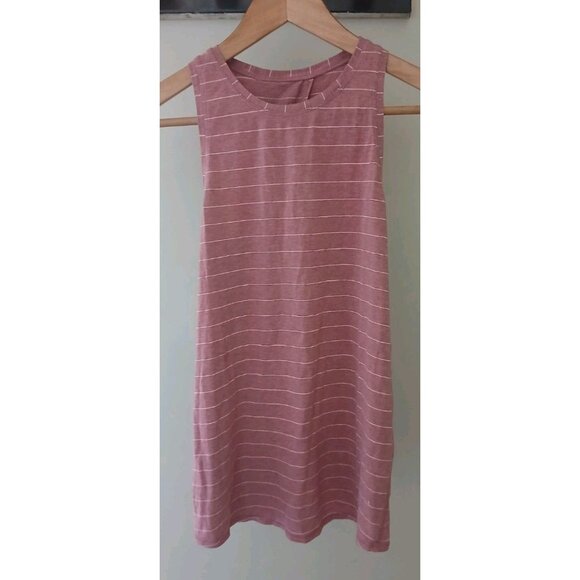 Lululemon All Tied Up Tank Top Open Back Sleeveless Est Size 4 6 Pink Stripe - Picture 1 of 6